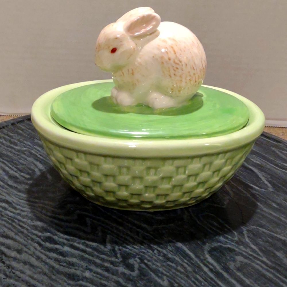 👍 Easter Candy Dish Bunny Rabbit C2